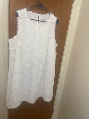 White Eyelet Sleeveless Mini Dress